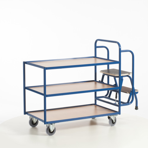 Tischwagen mit 2 Trittstufen (3 Etagen)