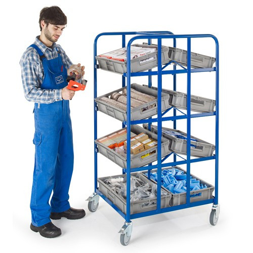 Kommissionierwagen 4 doppelseitige Ladeflächen