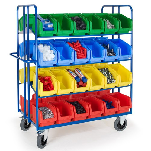 Kommissionierwagen 4 doppelseitige Blechladeflächen