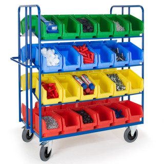 Kommissionierwagen 4 doppelseitige Blechladeflächen